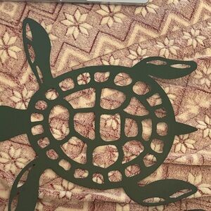 Green Metal Turtle Wall Art